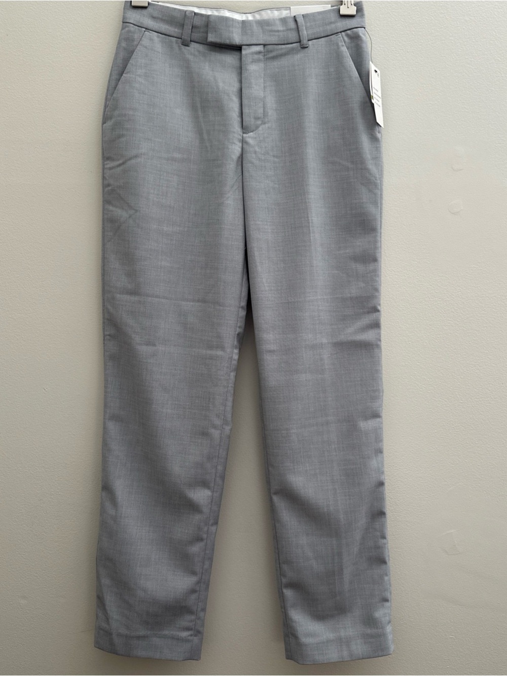 Calvin Klein Boys Dress Pants Flat Front Slim Fit Silver Metal Size 14 Reg NWT